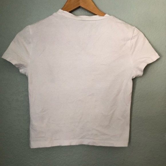 DIVIDED H&M Classic White Crop Top  T-Shirt Medium - Picture 2 of 5